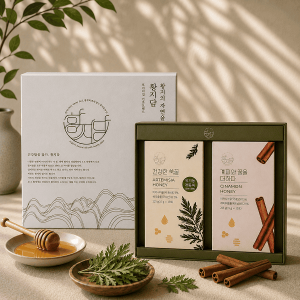 건강한쑥꿀&계피와꿀을더하다(15g x 15개입 x 2박스) / Healthy Artemisia Honey&Add Cinnamon and Honey(15g x 15Sticks x 2Boxes))
